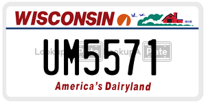 UM5571  license plate in WI
