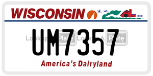 UM7357  license plate in WI