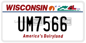 UM7566 license plate in Wisconsin