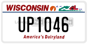 UP1046  license plate in WI