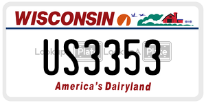 US3353 license plate in Wisconsin