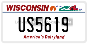 US5619  license plate in WI