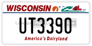UT3390  license plate in WI