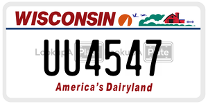 UU4547  license plate in WI