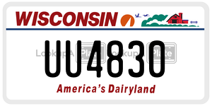 UU4830  license plate in WI