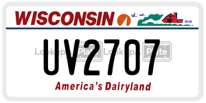 UV2707 license plate in Wisconsin