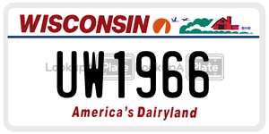 UW1966  license plate in WI