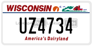 UZ4734  license plate in WI