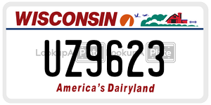 UZ9623  license plate in WI