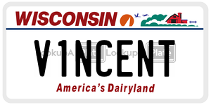 V1NCENT  license plate in WI