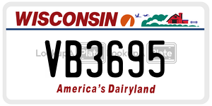 VB3695  license plate in WI