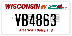 VB4863  license plate in WI