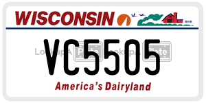 VC5505  license plate in WI