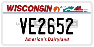 VE2652  license plate in WI