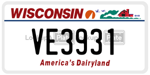 VE3931  license plate in WI
