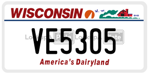 VE5305  license plate in WI