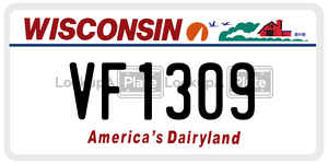 VF1309  license plate in WI