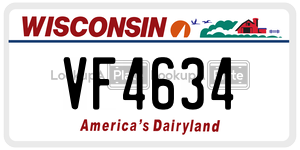 VF4634 license plate in Wisconsin