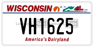 VH1625  license plate in WI
