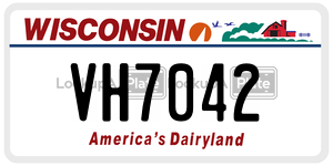 VH7042  license plate in WI