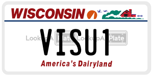 VISU1 license plate in Wisconsin