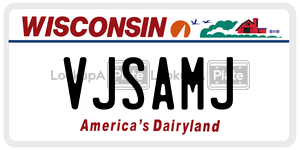 VJSAMJ  license plate in WI