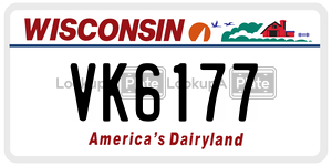 VK6177  license plate in WI