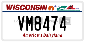 VM8474  license plate in WI