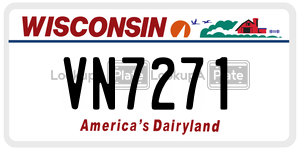 VN7271  license plate in WI