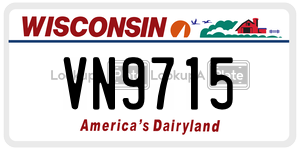 VN9715  license plate in WI