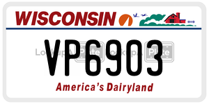 VP6903  license plate in WI