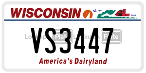 VS3447  license plate in WI