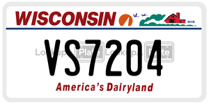 VS7204  license plate in WI