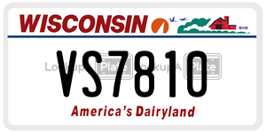 VS7810  license plate in WI