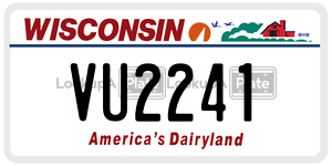 VU2241  license plate in WI