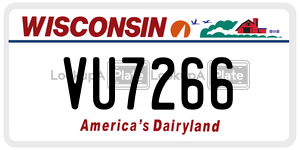 VU7266  license plate in WI