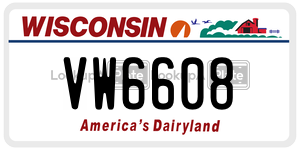VW6608  license plate in WI