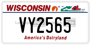VY2565  license plate in WI
