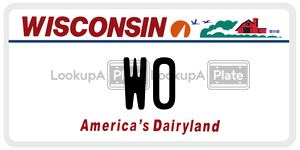 W0 license plate in Wisconsin