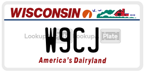 W9CJ  license plate in WI