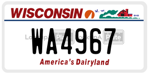 WA4967  license plate in WI