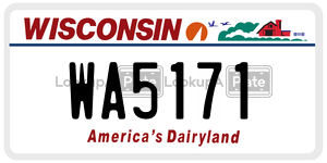 WA5171  license plate in WI