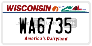 WA6735  license plate in WI