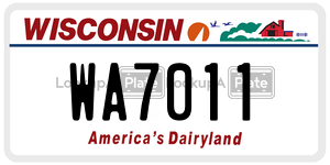 WA7011  license plate in WI