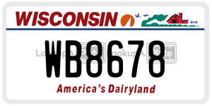 WB8678  license plate in WI
