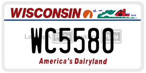 WC5580  license plate in WI