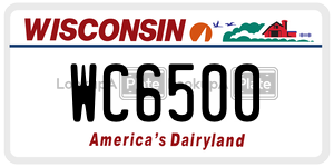 WC6500  license plate in WI