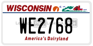 WE2768  license plate in WI