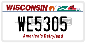 WE5305  license plate in WI