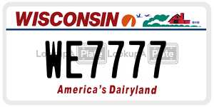 WE7777  license plate in WI